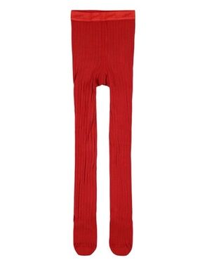 Kids Ribbed Red Tights
